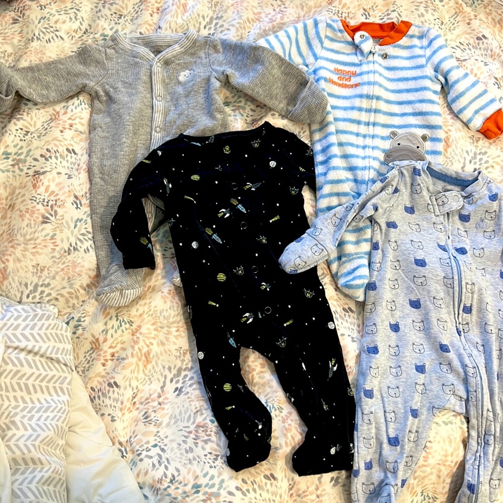 newborn, 0 to 3 months, baby boy Footie onesie
